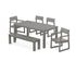 POLYWOOD EDGE 6-Piece Parsons Dining Set with Bench in Slate Grey