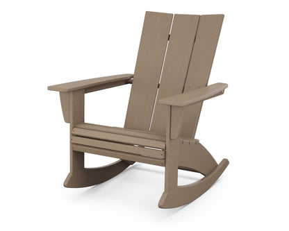 POLYWOOD Modern Curveback Adirondack Rocking Chair in Vintage Sahara