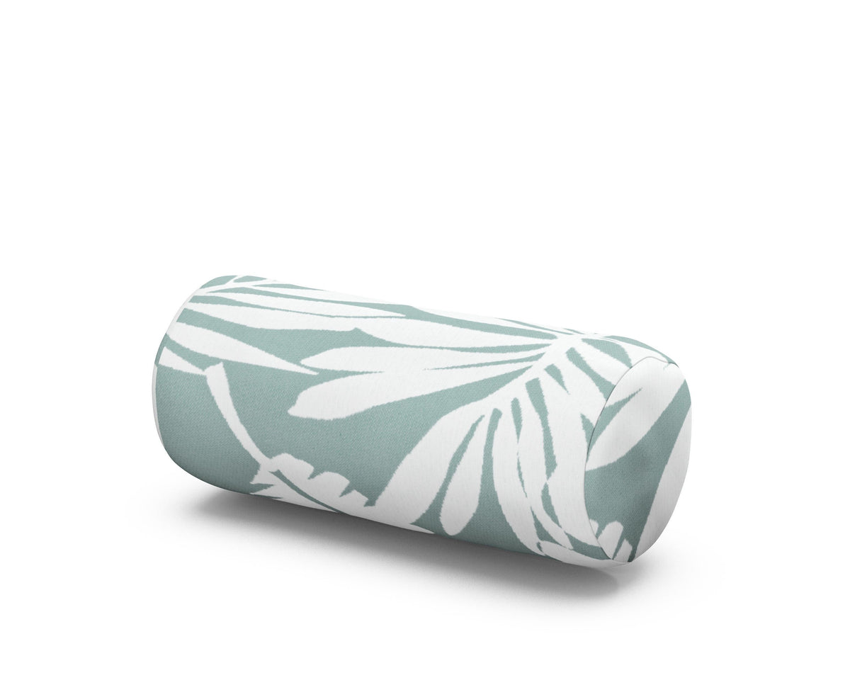 POLYWOOD Outdoor Bolster Pillow in Leaf Glacier Spa