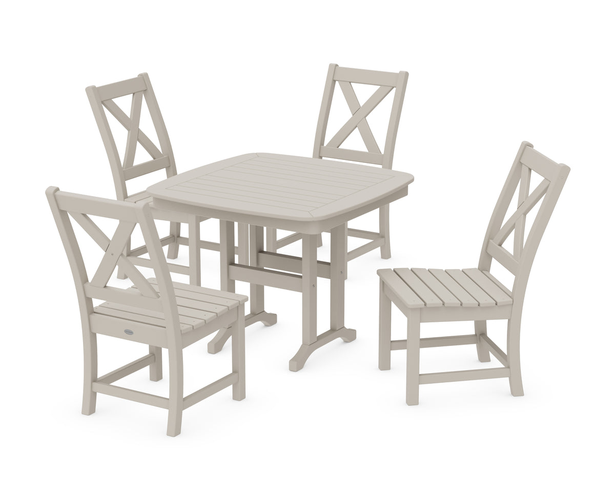 POLYWOOD Braxton Side Chair 5-Piece Dining Set in Sand