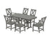 POLYWOOD Braxton 7-Piece Dining Set - 37" x 72" Table in Slate Grey
