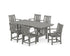 POLYWOOD Oxford Arm Chair 7-Piece Mission Dining Set in Slate Grey