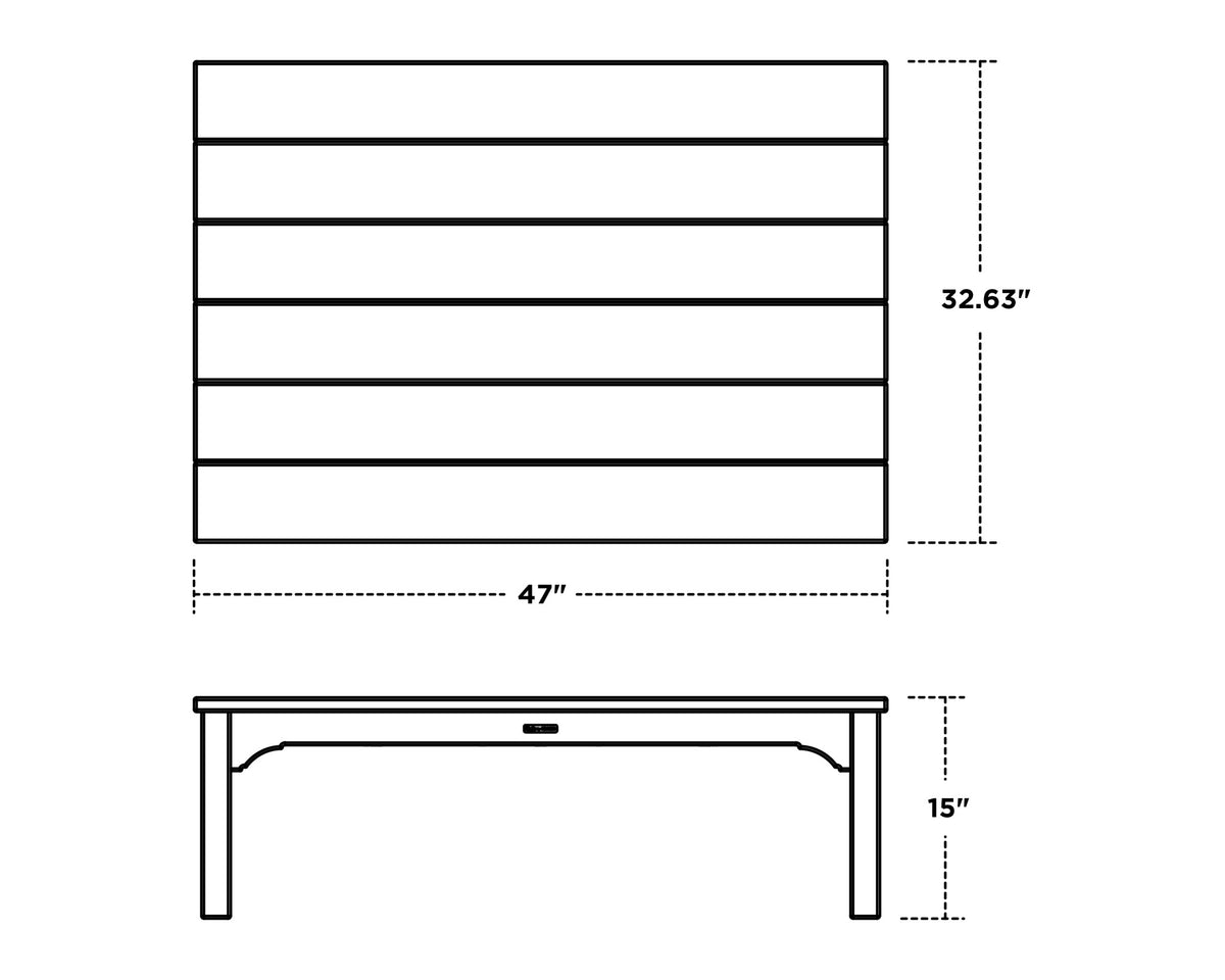 POLYWOOD Chinoiserie Coffee Table dimensions