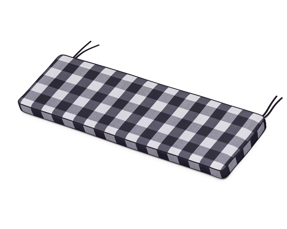 POLYWOOD Chinoiserie 60" Bench Seat Cushion in Buffalo Plaid Navy