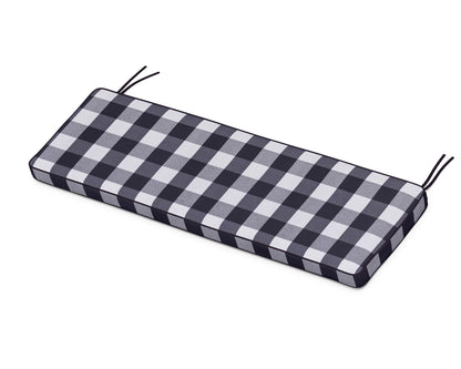 POLYWOOD Chinoiserie 60" Bench Seat Cushion in Buffalo Plaid Navy