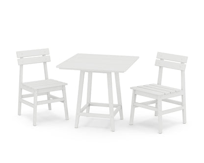 POLYWOOD Modern Studio Plaza Chair 3-Piece Bistro Dining Set in White