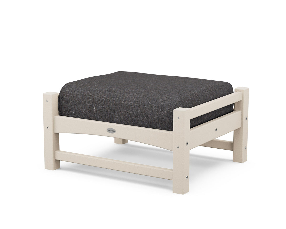 POLYWOOD Club Ottoman in Sand / Ash Charcoal