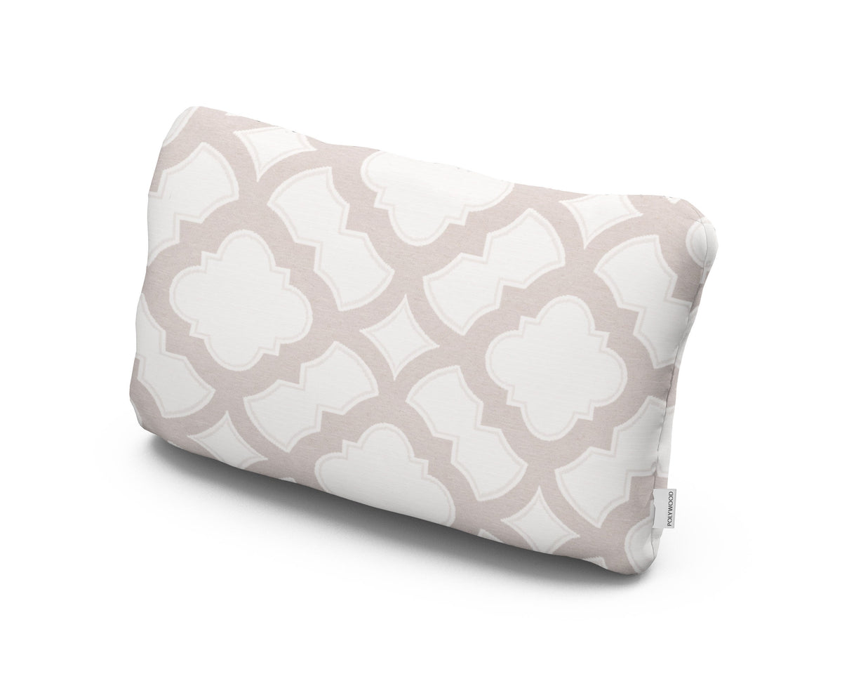 POLYWOOD Outdoor Lumbar Pillow in Trellis Dune Burlap