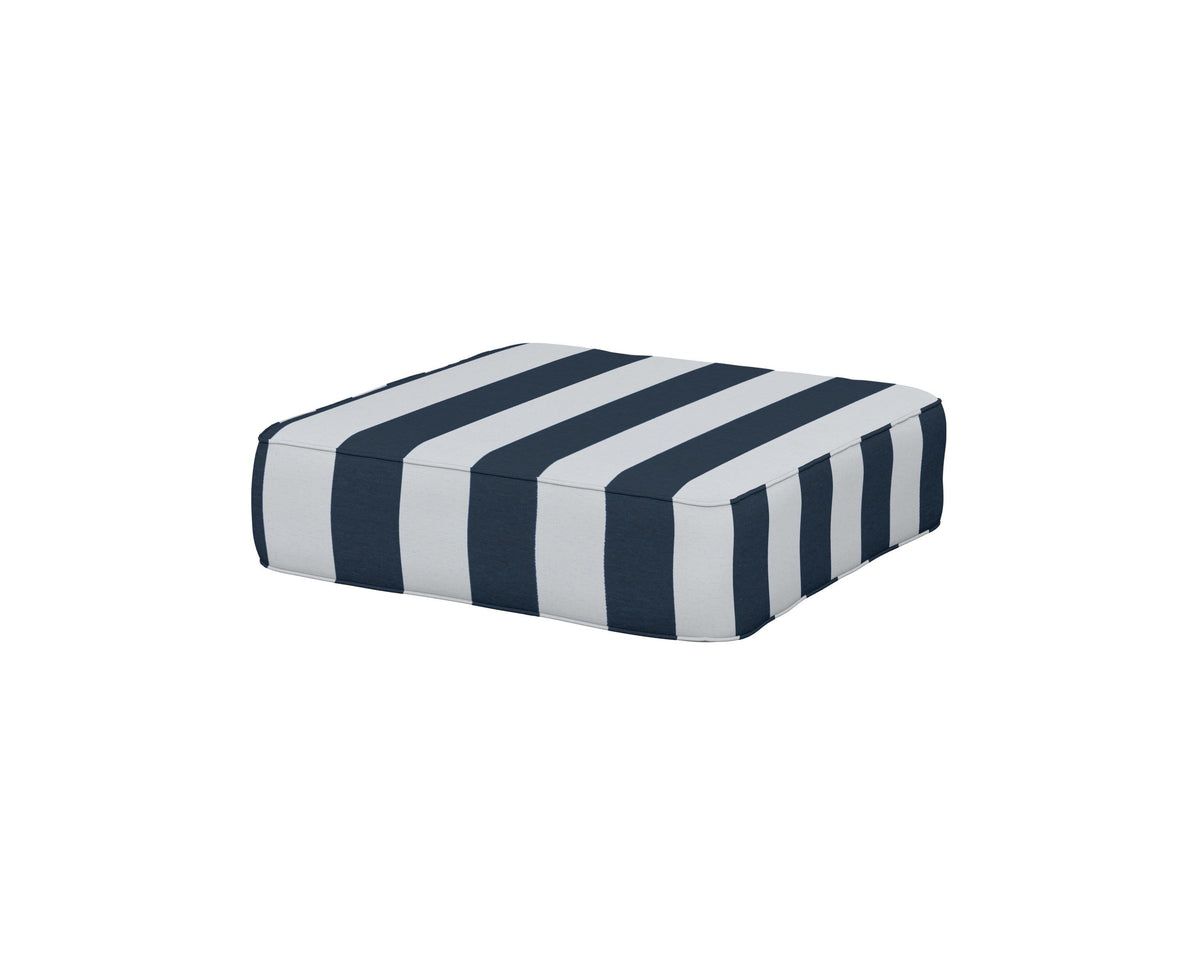POLYWOOD Ateeva 4000 Ottoman Cushion in Cabana Stripe Marine Indigo