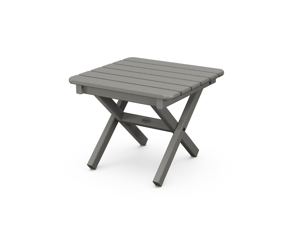POLYWOOD Square 18" Folding Side Table in Slate Grey