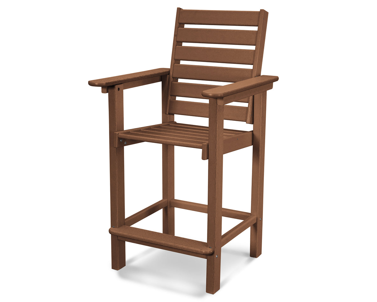 POLYWOOD Captain Counter Chair in Teak
