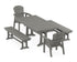 POLYWOOD Seashell 5-Piece Farmhouse Dining Set with Trestle Legs - 37" x 72" Table in Slate Grey