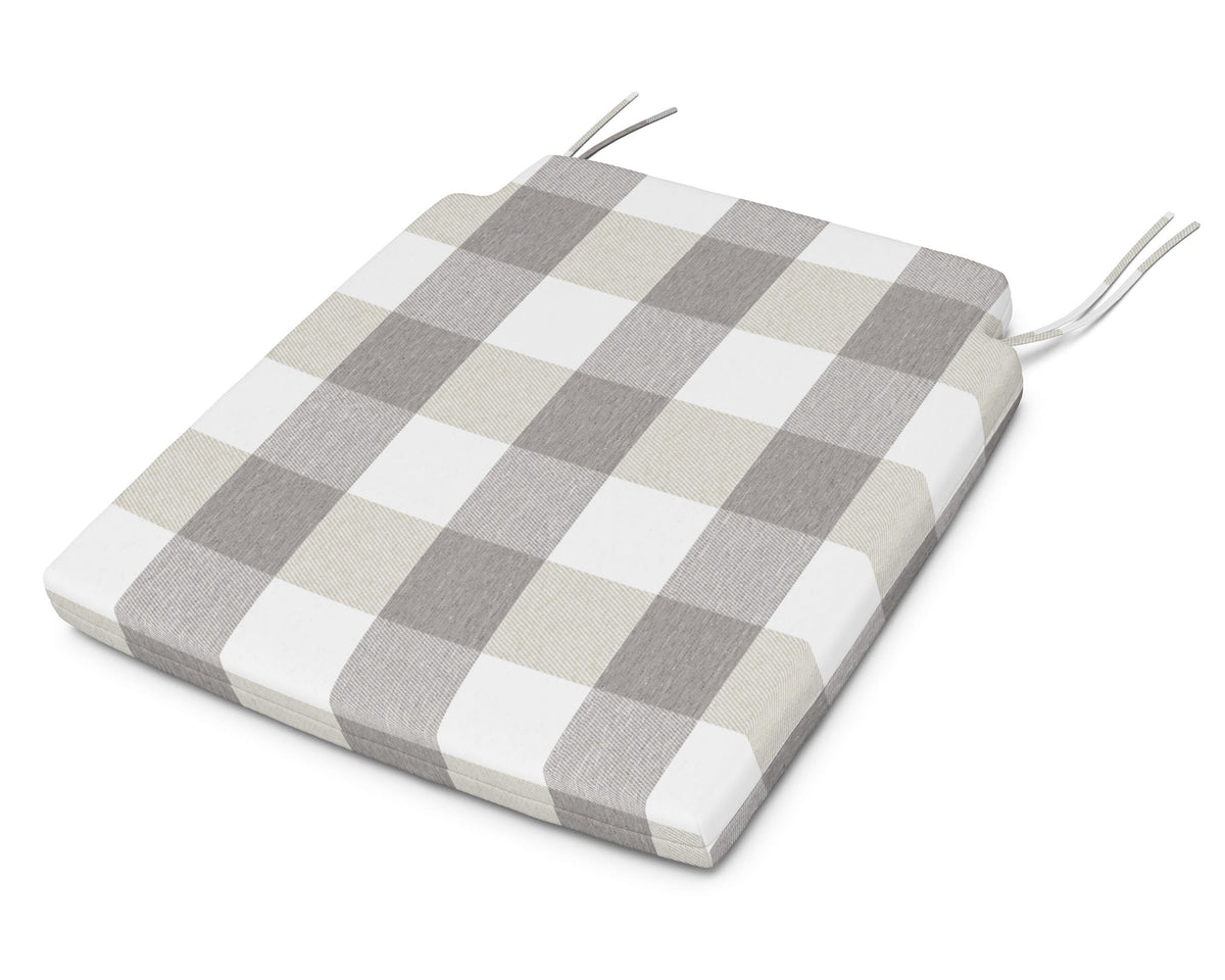 POLYWOOD Savannah Dining Seat Pad in Buffalo Plaid Grey Mist