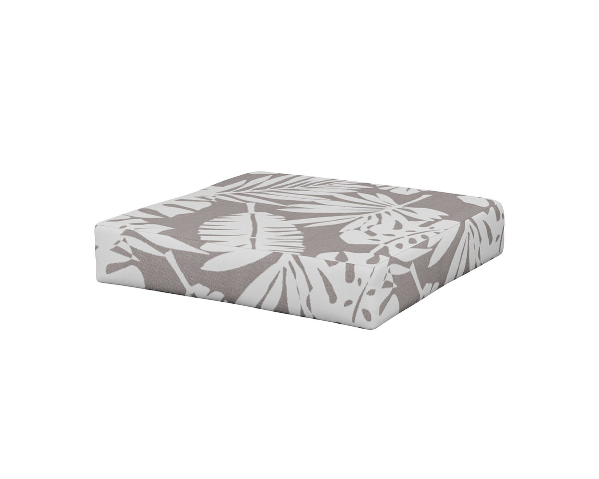 POLYWOOD Prescott Ottoman Cushion in Leaf Grey Mist