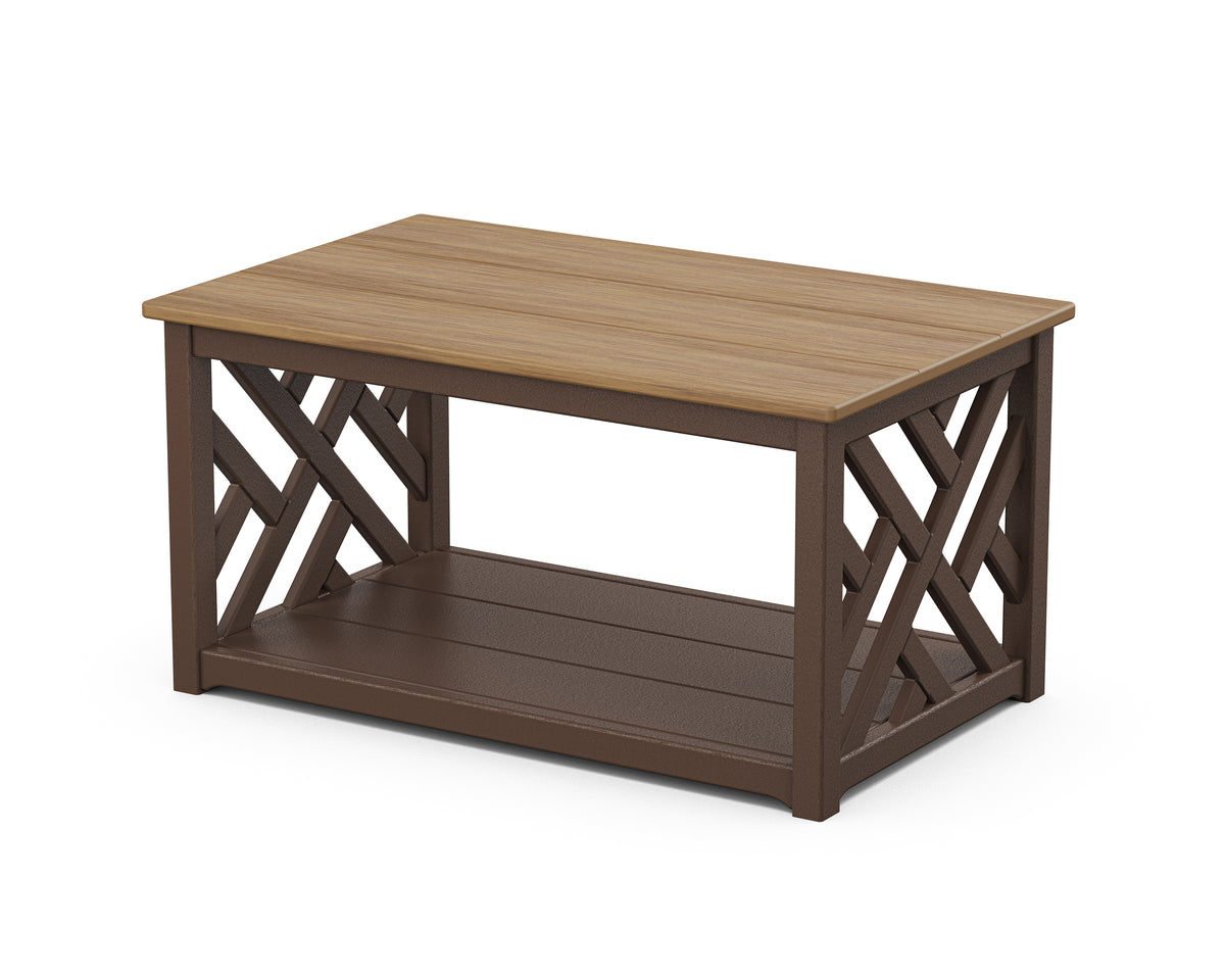 POLYWOOD Chippendale Coffee Table in Mahogany / Natural