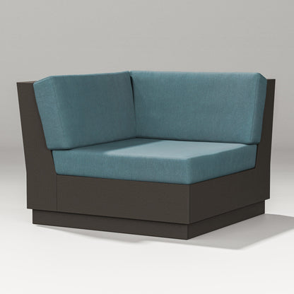 POLYWOOD Elevate Modular Corner Chair in Vintage Coffee / Ocean Teal