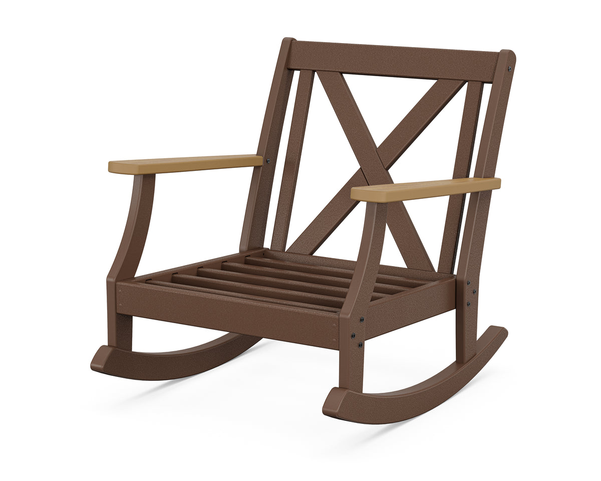 POLYWOOD Braxton Deep Seating Rocking Chair Frame in Mahogany / Natural