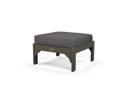 POLYWOOD Vineyard Deep Seating Ottoman in Vintage Coffee / Ash Charcoal