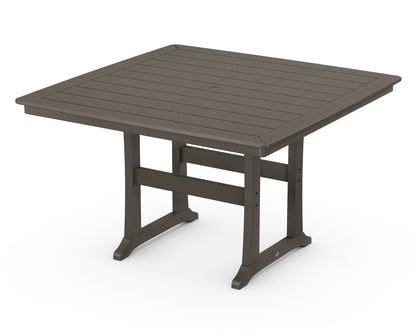 POLYWOOD Nautical Trestle 59" Counter Table in Vintage Coffee