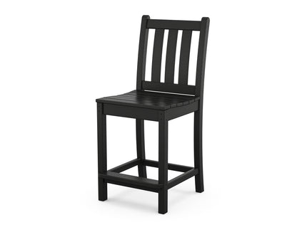 POLYWOOD Traditional Garden Counter Side Chair in Black