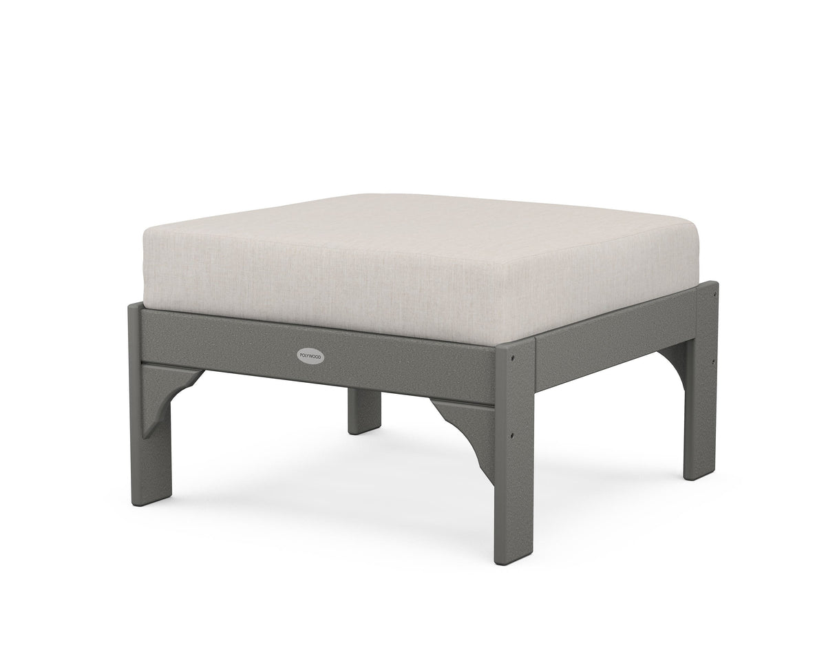 POLYWOOD Vineyard Deep Seating Ottoman in Slate Grey / Cast Ash