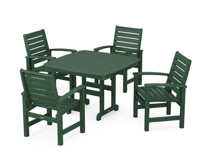 POLYWOOD Signature 5-Piece Dining Set - 44" Table in Green