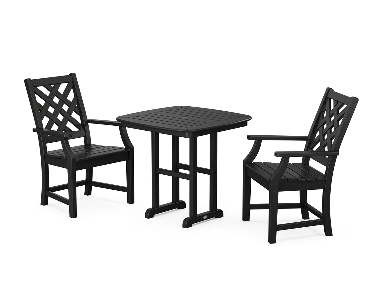 POLYWOOD Wovendale 3-Piece Dining Set in Black