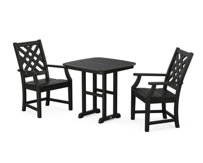 POLYWOOD Wovendale 3-Piece Dining Set in Black