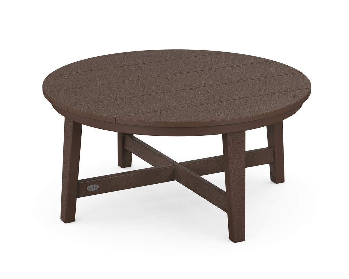 POLYWOOD Newport 36" Round Coffee Table in Mahogany