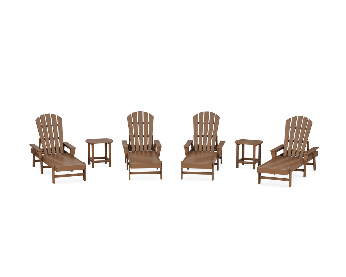 POLYWOOD South Beach Chaise 6-Piece Set in Teak