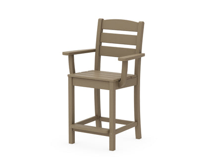 POLYWOOD Lakeside Counter Arm Chair in Vintage Sahara