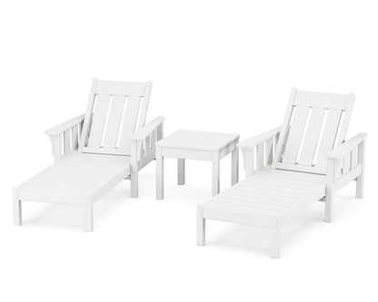 POLYWOOD Acadia 3-Piece Chaise Set in White