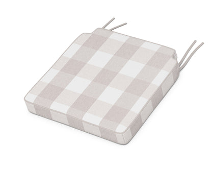 POLYWOOD Acadia Dining Side Seat Cushion in Buffalo Plaid Dune Burlap
