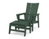 POLYWOOD Modern Grand Upright Adirondack Chair with Ottoman in Green