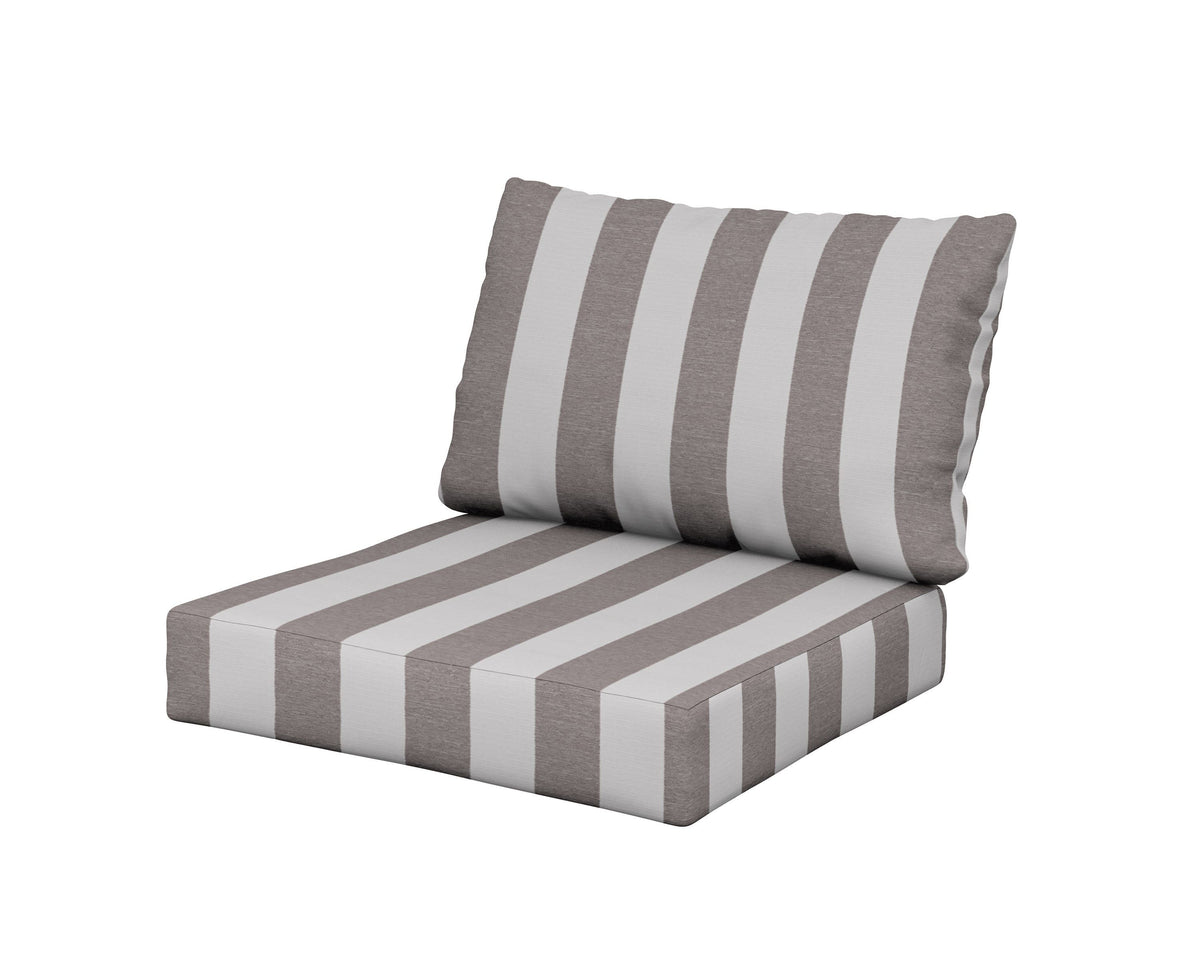 POLYWOOD Modular Cushion in Cabana Stripe Grey Mist