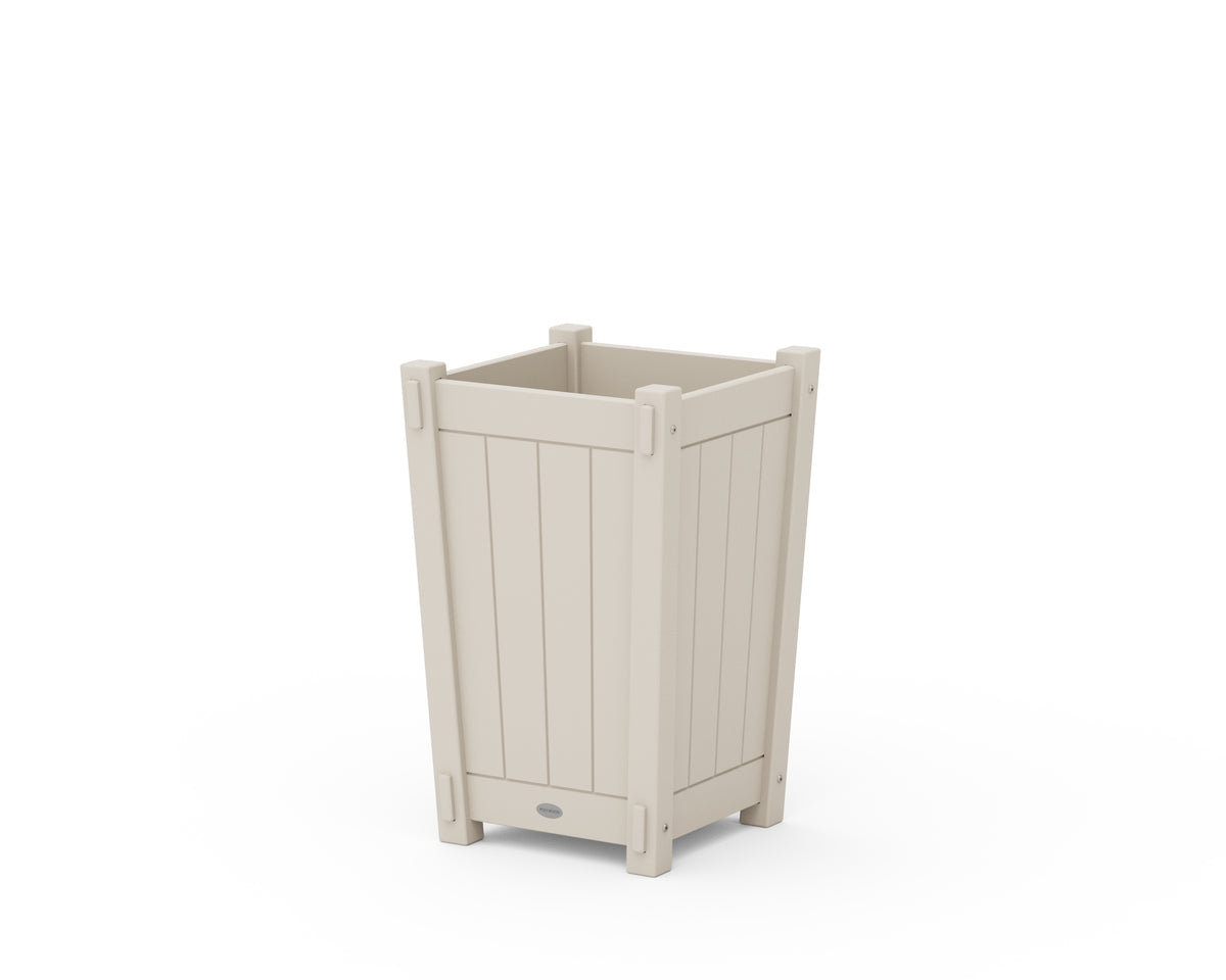 POLYWOOD Vineyard Tapered Square Short Planter Box in Sand