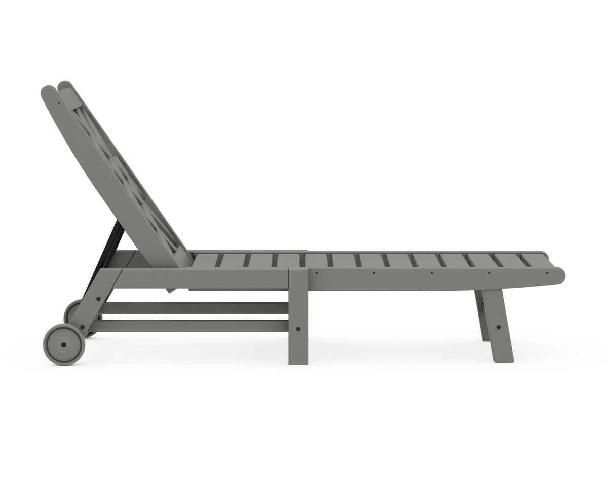 POLYWOOD Wovendale Chaise with Wheels angle view