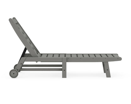 POLYWOOD Wovendale Chaise with Wheels angle view