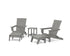 POLYWOOD 5-Piece Modern Studio Folding Adirondack Set with Ottomans and Side Table in Slate Grey