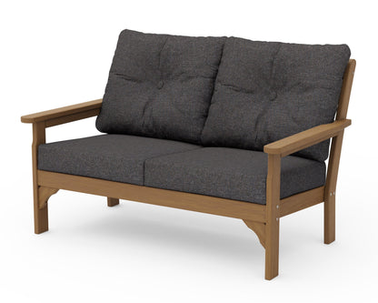 POLYWOOD Vineyard Deep Seating Loveseat in Natural / Ash Charcoal