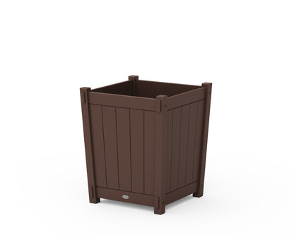 POLYWOOD Vineyard Large Tapered Square Short Planter Box in Mahogany
