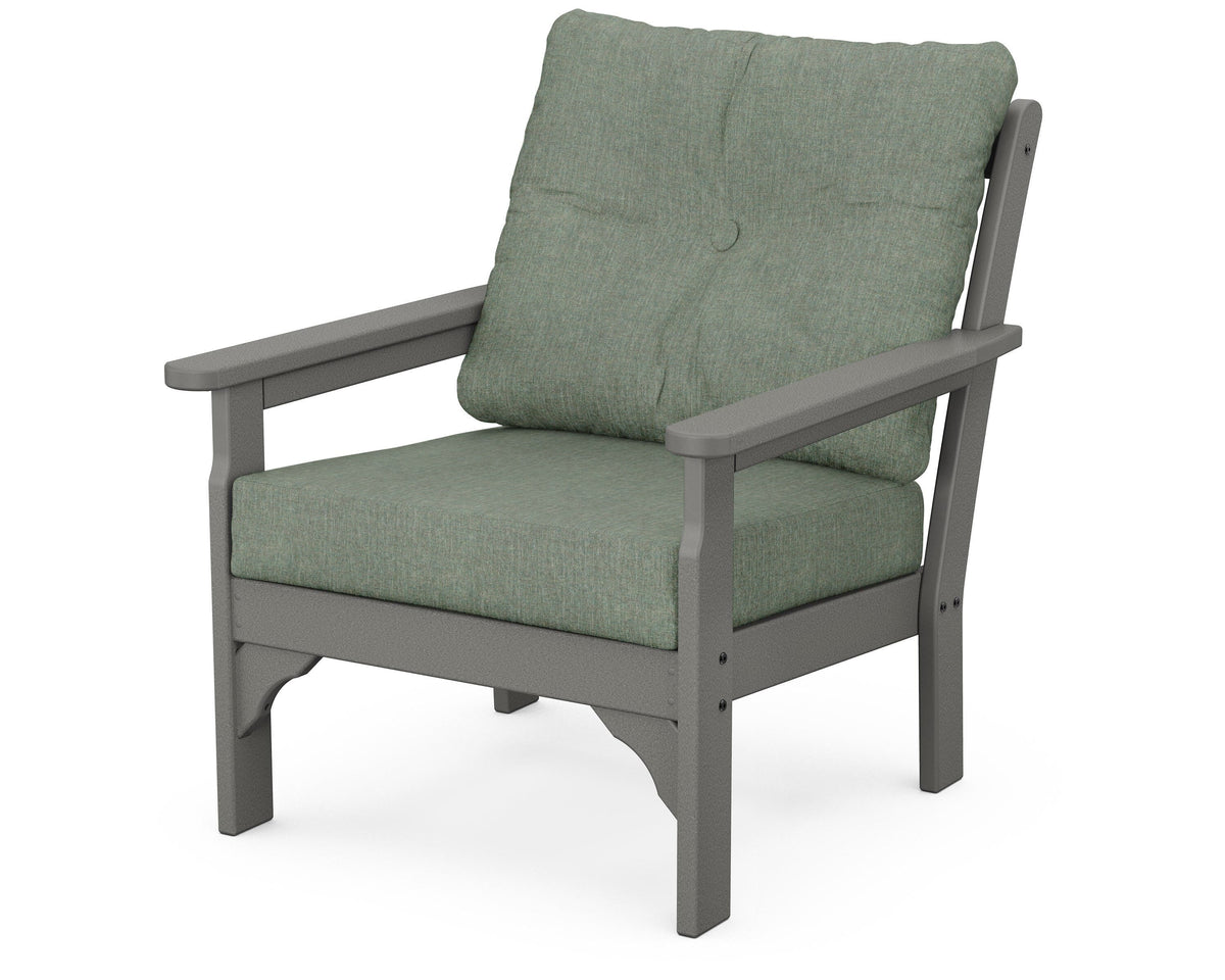 POLYWOOD Vineyard Deep Seating Chair in Slate Grey / Cast Sage