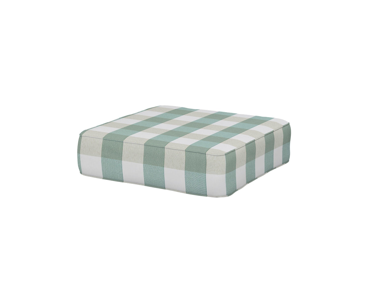 POLYWOOD Ateeva 4000 Ottoman Cushion in Buffalo Plaid Glacier Spa