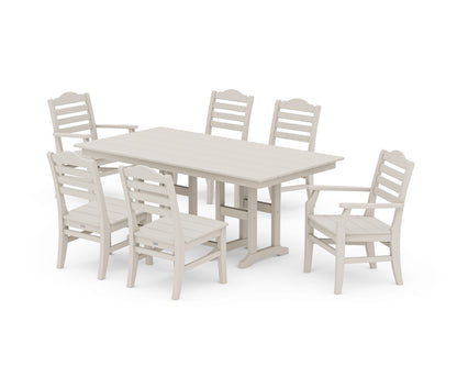 POLYWOOD Savannah 7-Piece Farmhouse Dining Set in Sand