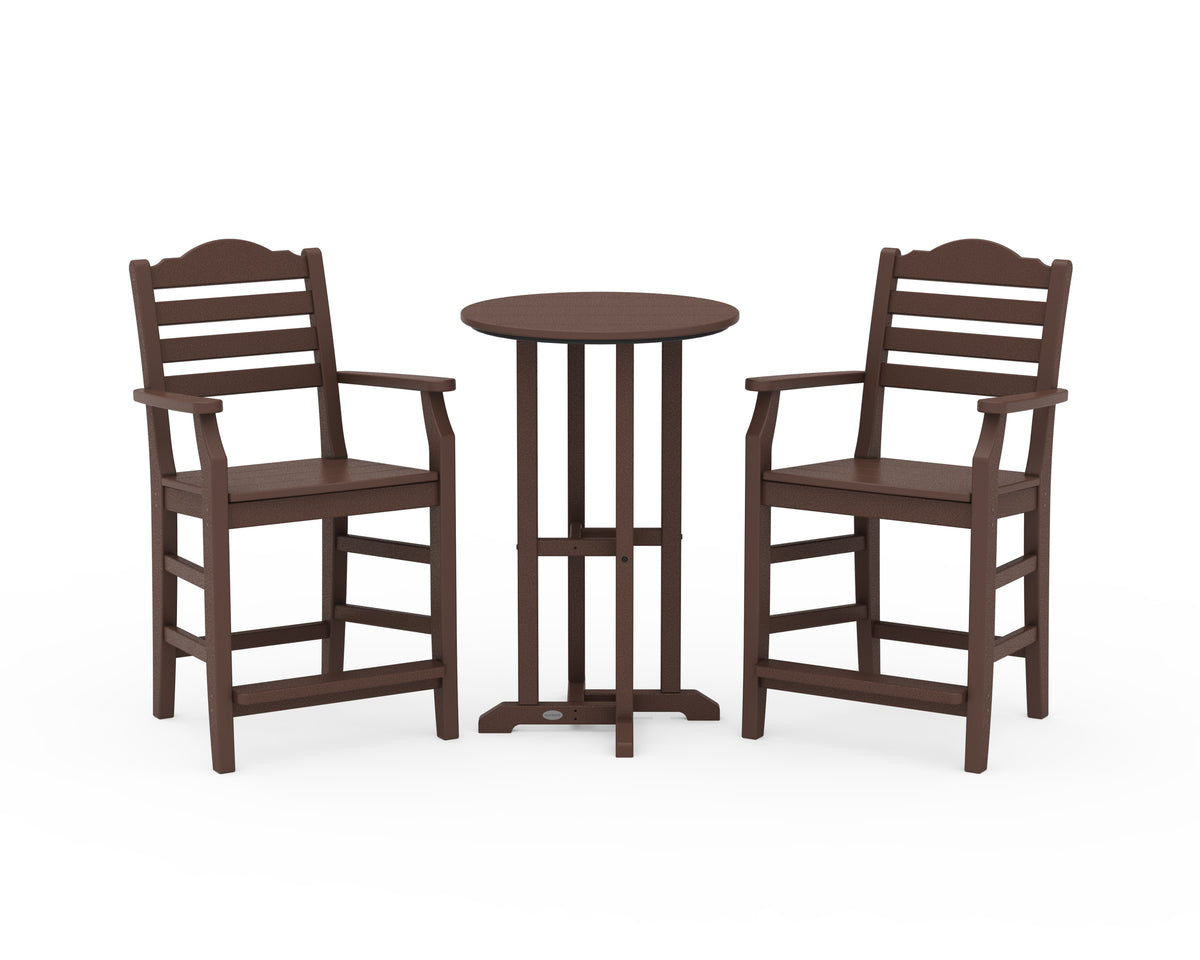 POLYWOOD Savannah 3-Piece Farmhouse Counter Set in Mahogany