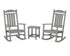 POLYWOOD Cottage Legacy Rocking Chair 3-Piece Set in Slate Grey