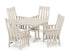 POLYWOOD Acadia 5-Piece Farmhouse Dining Set with Trestle Legs in Sand