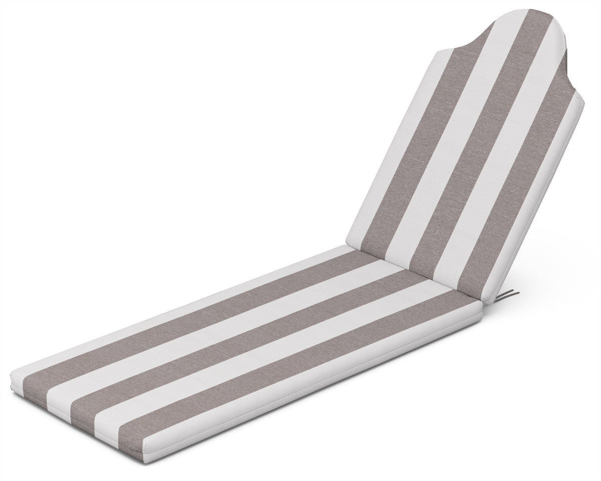 POLYWOOD Chaise Cushion in Cabana Stripe Grey Mist