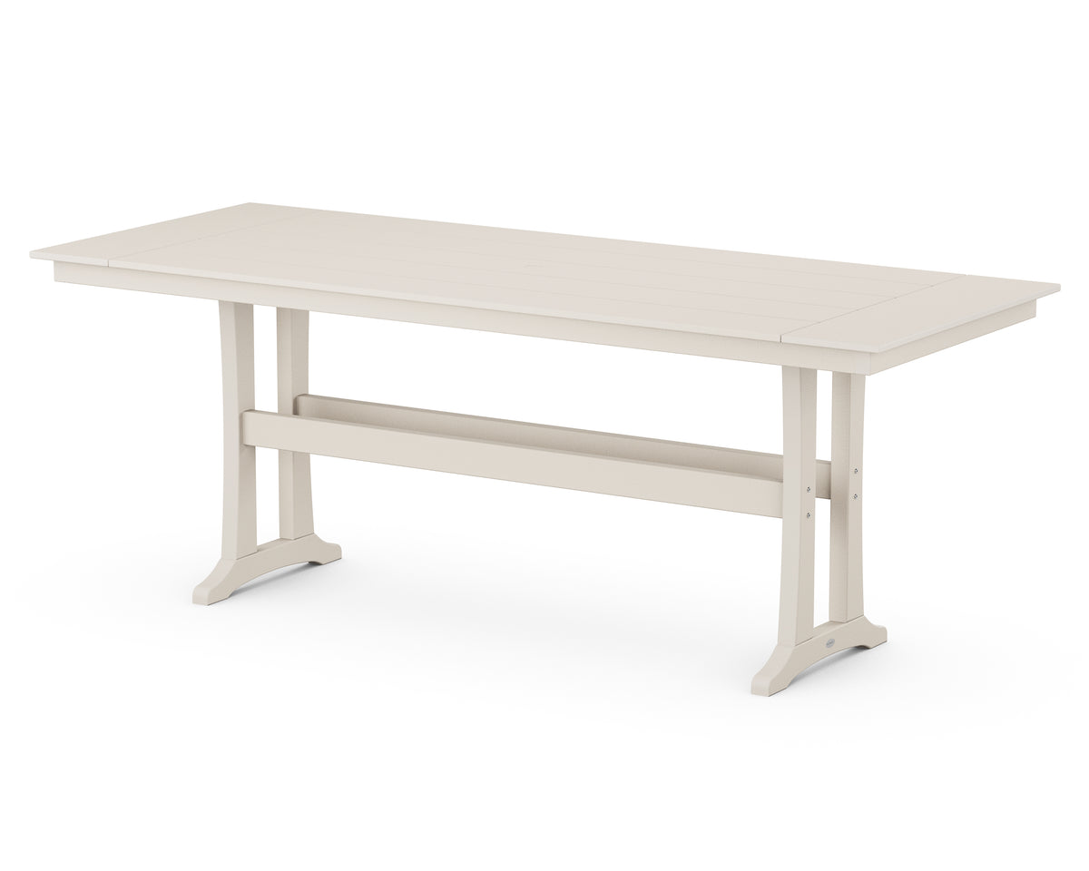 POLYWOOD Farmhouse Trestle 38" x 96" Counter Table in Sand