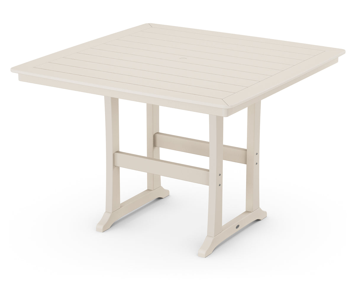 POLYWOOD Nautical Trestle 59" Bar Table in Sand